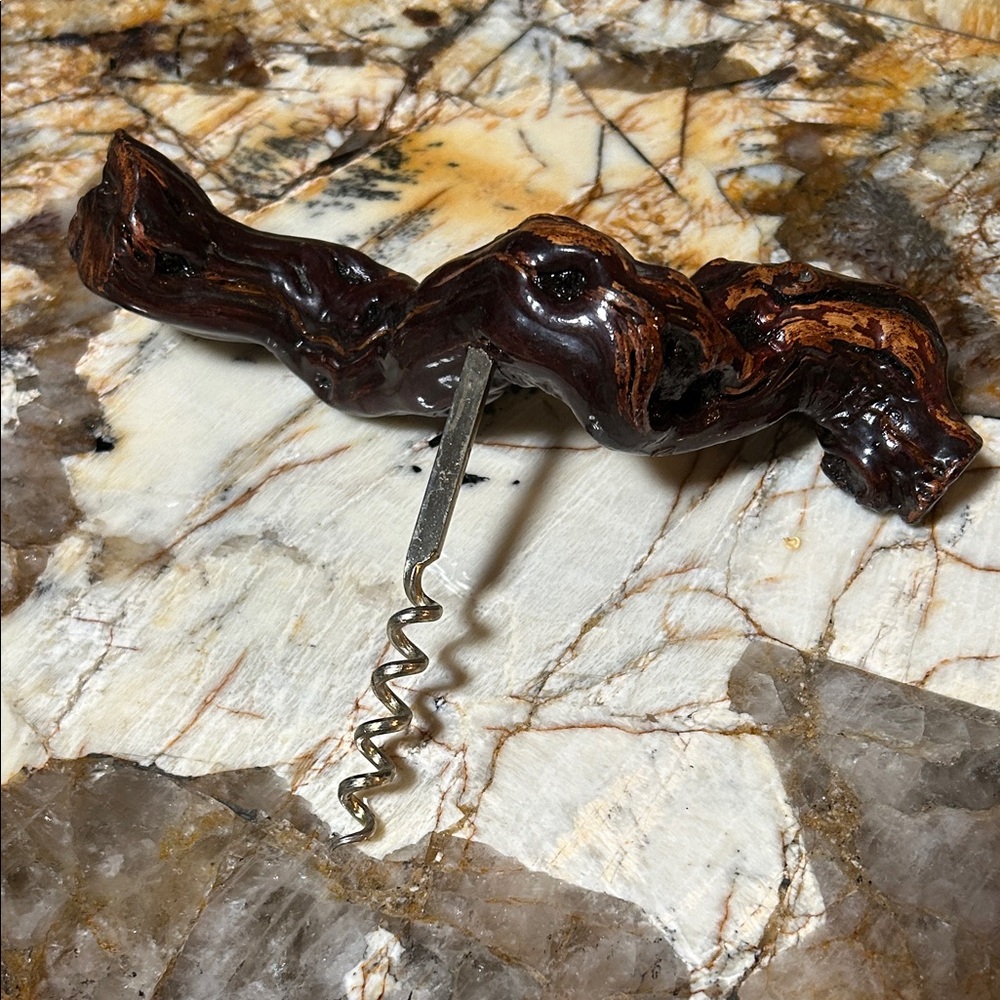Vintage Natural Grapevine Corkscrew Wine Opener